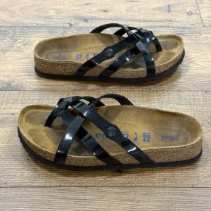 Betula Birkenstock Sandals Women 8 US 39 EU Black Patent Leather Strappy Slip On