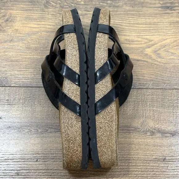 Betula Birkenstock Sandals Women 8 US 39 EU Black Patent Leather Strappy Slip On