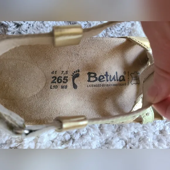 Betula Birkenstock Womens Sandals US Size 10 EU 41 Gold Green Slingback Comfort