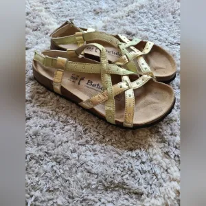 Betula Birkenstock Womens Sandals US Size 10 EU 41 Gold Green Slingback Comfort