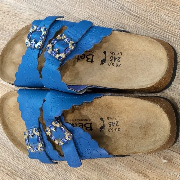 Betula By Birkenstock Blue Women's Sandals with Decorative Buckles