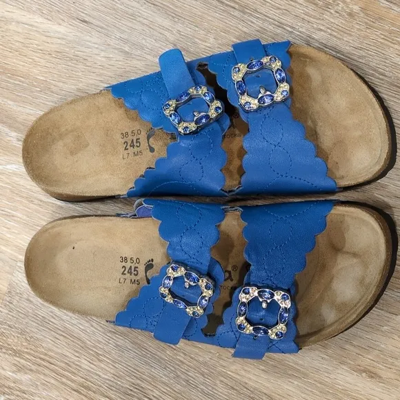 Betula By Birkenstock Blue Women's Sandals with Decorative Buckles