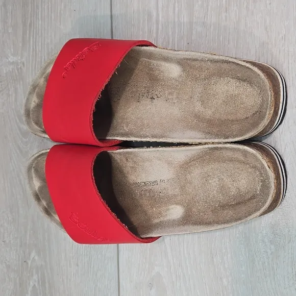 Betula By Birkenstock Women's Red Slide Sandals Shoes Sz 37/6 Regular