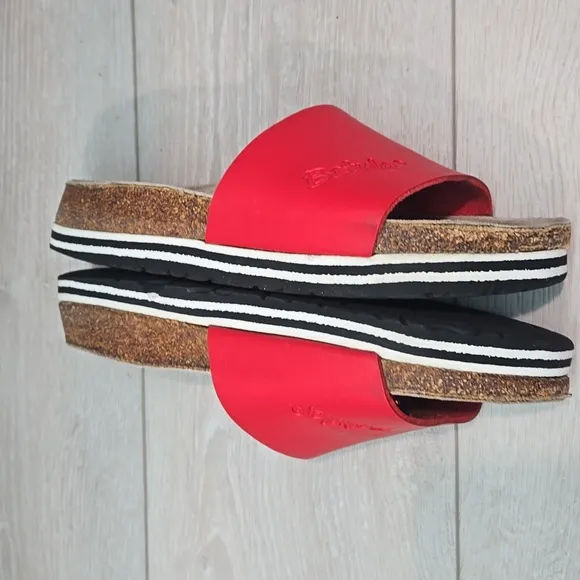 Betula By Birkenstock Women's Red Slide Sandals Shoes Sz 37/6 Regular