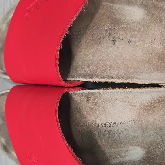 Betula By Birkenstock Women's Red Slide Sandals Shoes Sz 37/6 Regular
