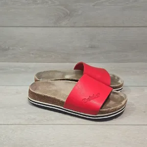 Betula By Birkenstock Women's Red Slide Sandals Shoes Sz 37/6 Regular