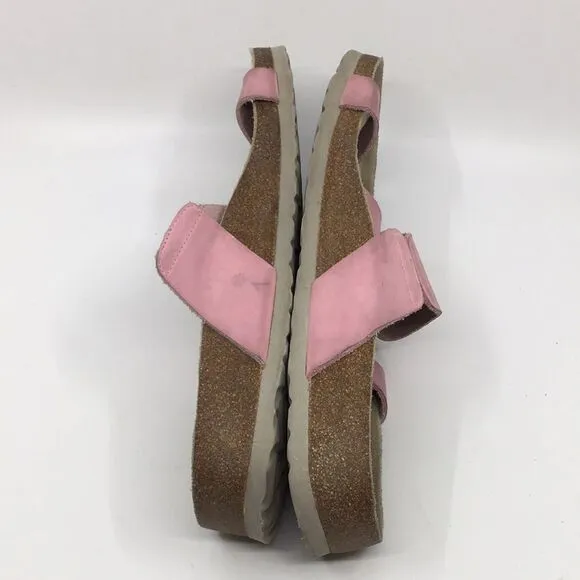 Betula By Birkenstock Pink Suede Floral Laser Cut Sandals EU 42 Narrow Women 11