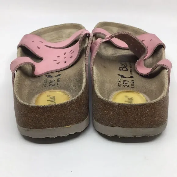 Betula By Birkenstock Pink Suede Floral Laser Cut Sandals EU 42 Narrow Women 11
