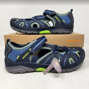 Big kids 7 Merrell Hydro junior Navy Green hiking water sandals shoes MY53375