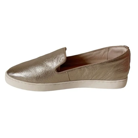 Birdies The Swift gold leather slip-on sneakers loafers size 9.5