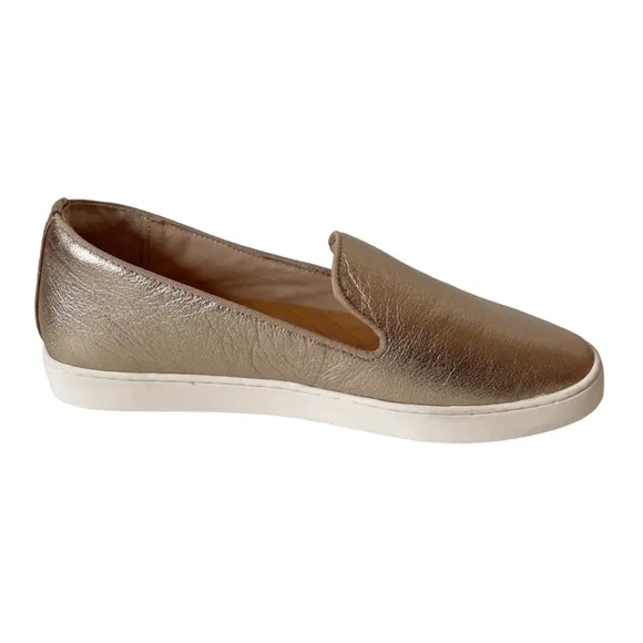 Birdies The Swift gold leather slip-on sneakers loafers size 9.5