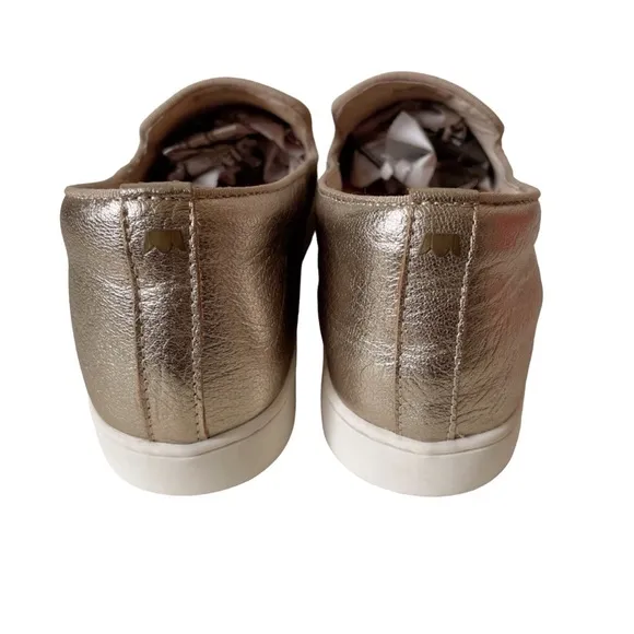Birdies The Swift gold leather slip-on sneakers loafers size 9.5