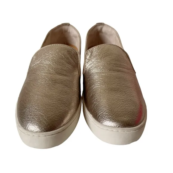 Birdies The Swift gold leather slip-on sneakers loafers size 9.5