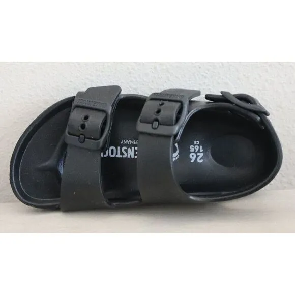 Birkenstock 1009353 Unisex Toddler Kids Sz 8M Black Milano EVA Strappy Sandals