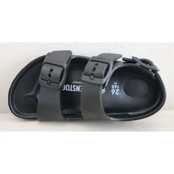 Birkenstock 1009353 Unisex Toddler Kids Sz 8M Black Milano EVA Strappy Sandals