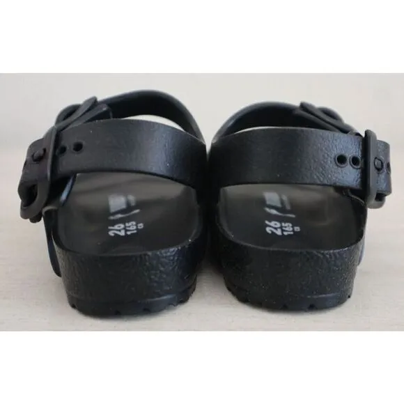 Birkenstock 1009353 Unisex Toddler Kids Sz 8M Black Milano EVA Strappy Sandals