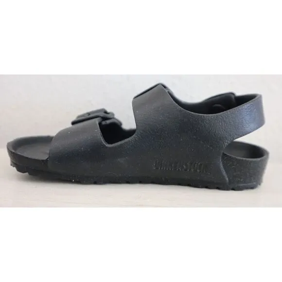 Birkenstock 1009353 Unisex Toddler Kids Sz 8M Black Milano EVA Strappy Sandals