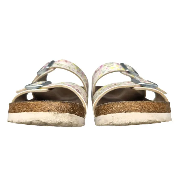 Birkenstock 37 Womens Sandals Sydney Vegan Birko Flor Watercolor Flower White 6