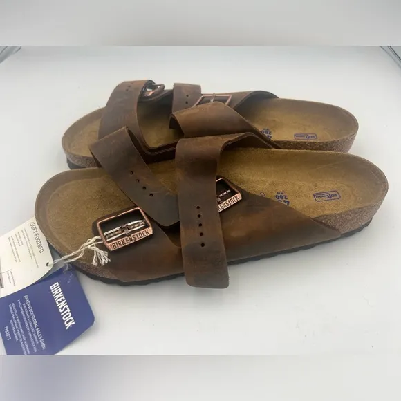 Birkenstock Arizona Sandal for Men, SZ 10US EU 43 Brown Havana Oiled Leather NEW
