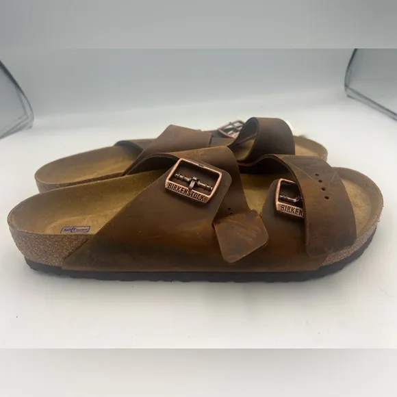 Birkenstock Arizona Sandal for Men, SZ 10US EU 43 Brown Havana Oiled Leather NEW