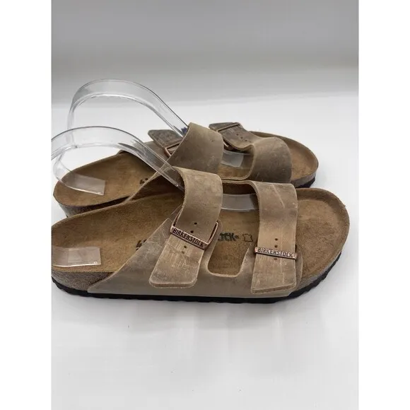 Birkenstock Arizona  Sandals Unisex Brown Oiled Leather Preppy 10 US 41 EU New