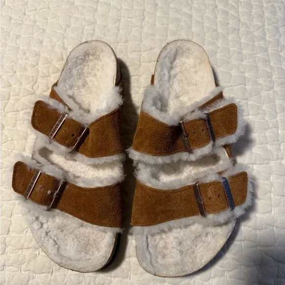 Birkenstock Arizona Shearling suede Sandals
