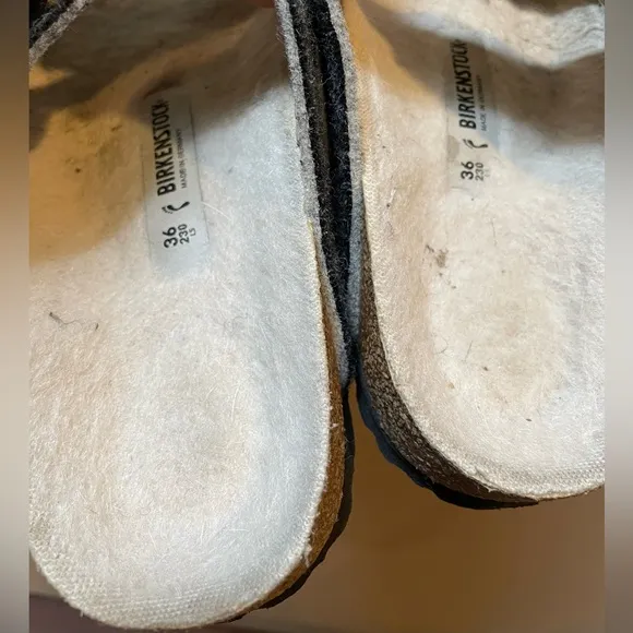 Birkenstock Arizona Wool Sandals, Gray, Size 36 Narrow