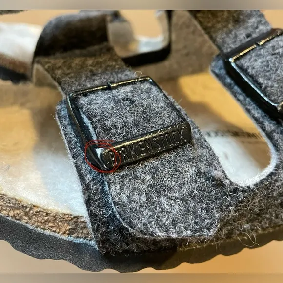 Birkenstock Arizona Wool Sandals, Gray, Size 36 Narrow