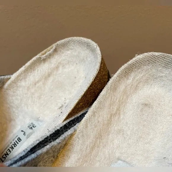 Birkenstock Arizona Wool Sandals, Gray, Size 36 Narrow