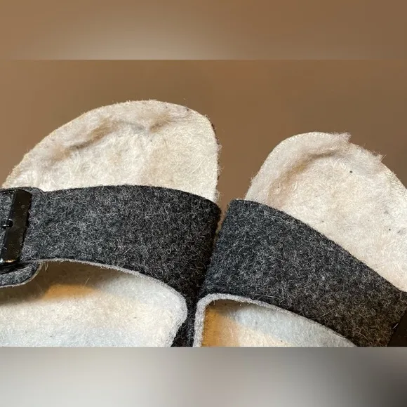 Birkenstock Arizona Wool Sandals, Gray, Size 36 Narrow