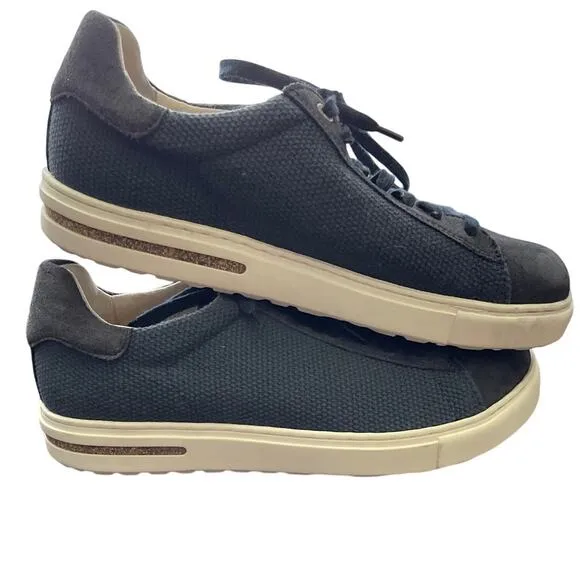 Birkenstock Bend Low Sneakers Canvas Suede Leather Midnight Blue Size 9 Narrow