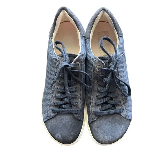 Birkenstock Bend Low Sneakers Canvas Suede Leather Midnight Blue Size 9 Narrow