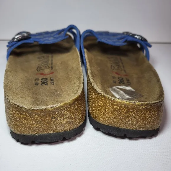 Birkenstock Birki's Xenia Blue Textured 3-Strap Sandals Women's Size 9 or 40EU