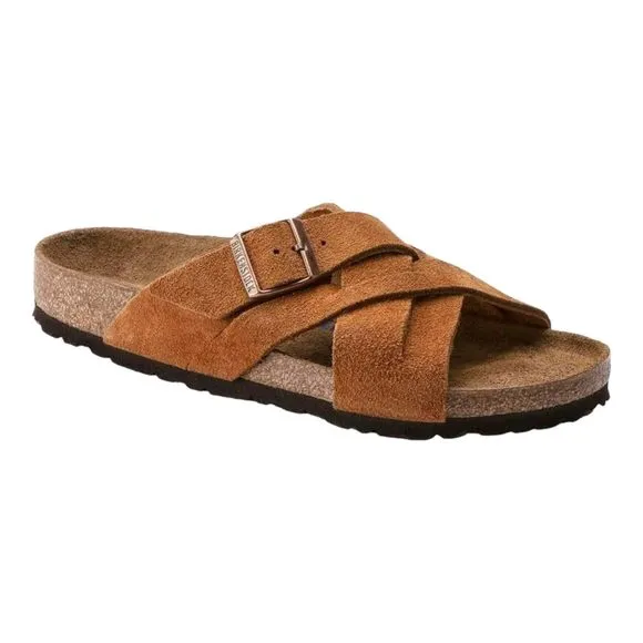 BIRKENSTOCK LUGANO SOFT FOOTBED SUEDE SANDALS - SOPHISTICATED COMFORT FOR E