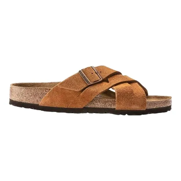 BIRKENSTOCK LUGANO SOFT FOOTBED SUEDE SANDALS - SOPHISTICATED COMFORT FOR E
