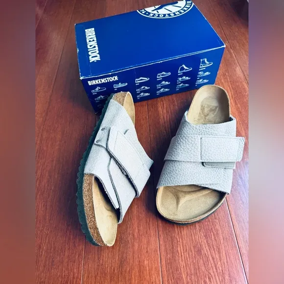 Birkenstock Men Kyoto Desert Slide Sandals in Whale Gray various