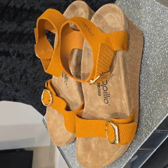 Birkenstock Papillio Soley Nubuck Leather Sandals- Apricot