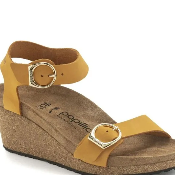 Birkenstock Papillio Soley Nubuck Leather Sandals- Apricot