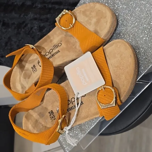 Birkenstock Papillio Soley Nubuck Leather Sandals- Apricot