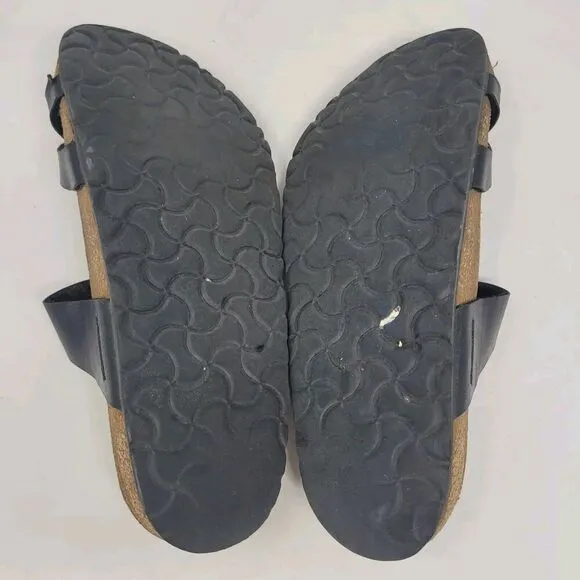 Birkenstock Sandals Womens EU39 US8 Mayari Birko-Flor Black Comfort Slides