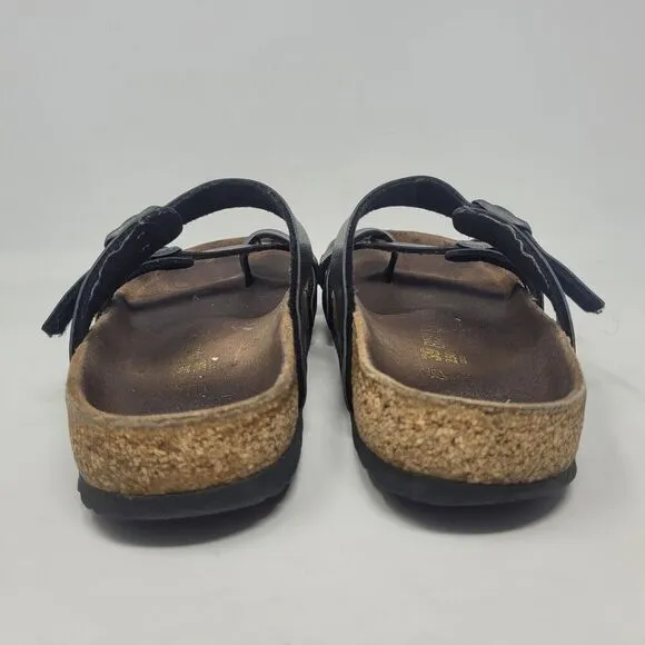 Birkenstock Sandals Womens EU39 US8 Mayari Birko-Flor Black Comfort Slides