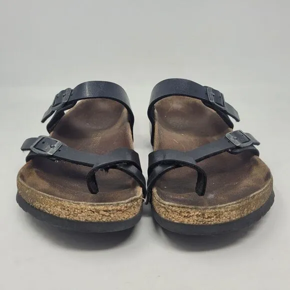 Birkenstock Sandals Womens EU39 US8 Mayari Birko-Flor Black Comfort Slides