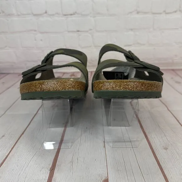 Birkenstock Soft Footbed Birko Flor Desert Oil Camo Green Sandals M Sz 9/W Sz 11