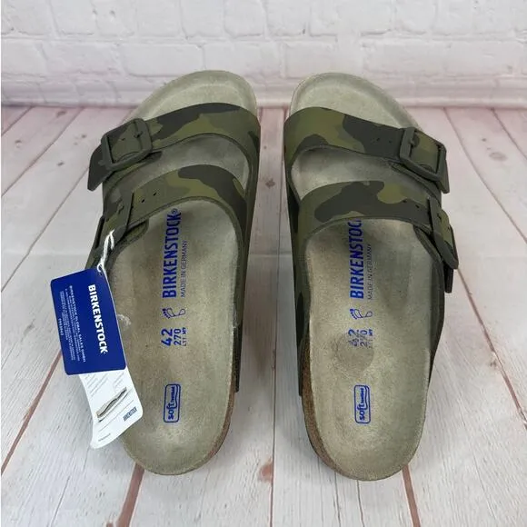 Birkenstock Soft Footbed Birko Flor Desert Oil Camo Green Sandals M Sz 9/W Sz 11