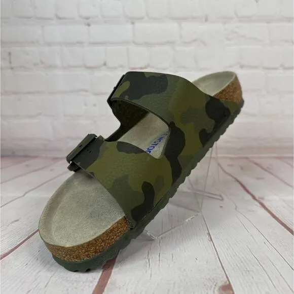 Birkenstock Soft Footbed Birko Flor Desert Oil Camo Green Sandals M Sz 9/W Sz 11
