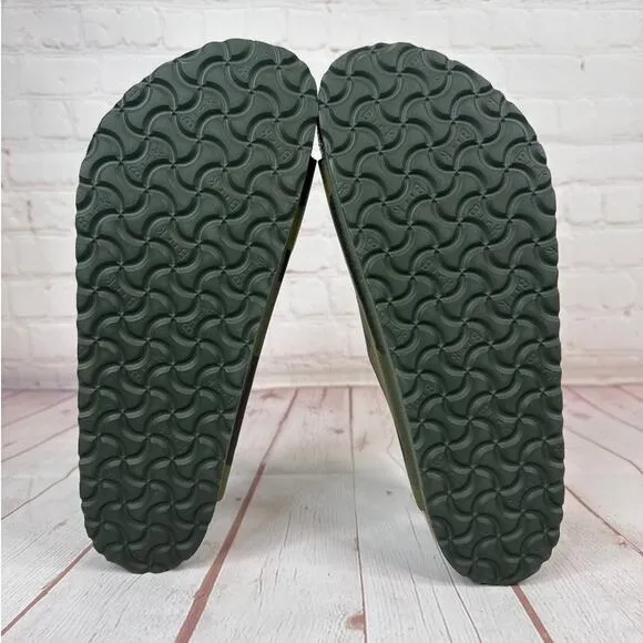 Birkenstock Soft Footbed Birko Flor Desert Oil Camo Green Sandals M Sz 9/W Sz 11