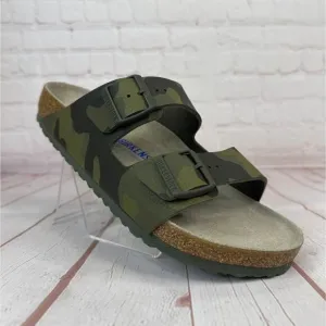 Birkenstock Soft Footbed Birko Flor Desert Oil Camo Green Sandals M Sz 9/W Sz 11