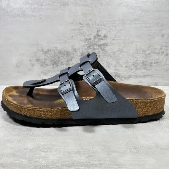 Birkenstock Sparta Leather Strappy Sandals - Women's Size EU 38 / US 7 - Blue