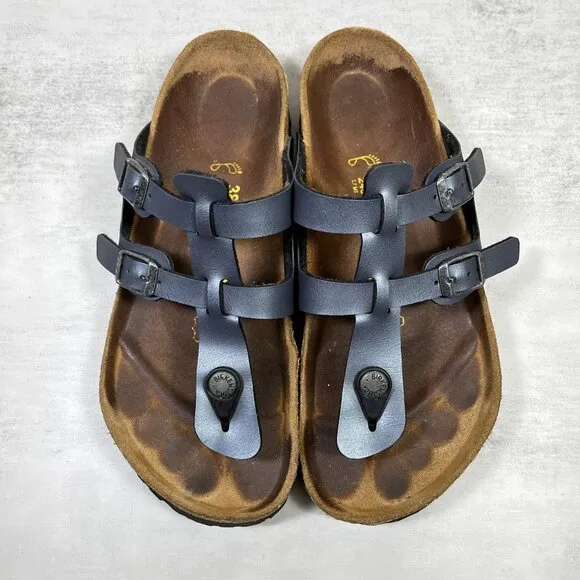 Birkenstock Sparta Leather Strappy Sandals - Women's Size EU 38 / US 7 - Blue