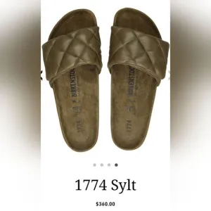 Birkenstock Women's 1774 Sylt Olive Sandals. NIB Size 6N.